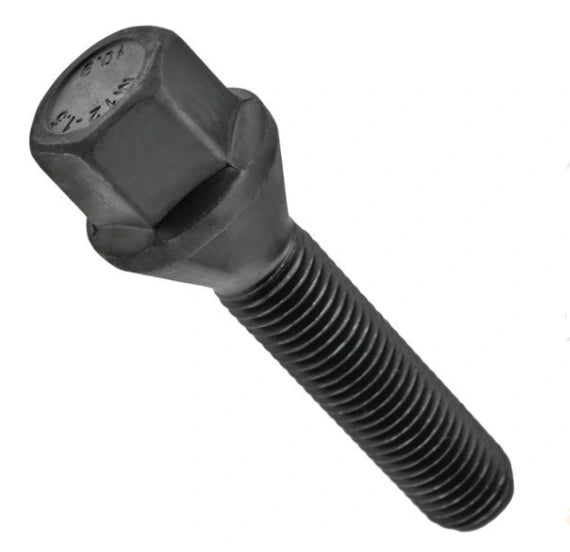 Kolový šroub M12x1,5 55mm kužel - Černý, Klíč 17