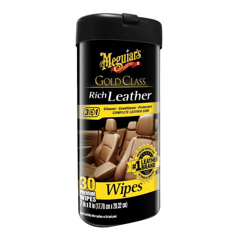 Meguiar’s Gold Class Rich Leather Wipes – ubrousky na údržbu kůže (25 ks)